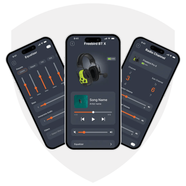 Ein Bild von drei Telefonen, auf denen die Guardio Connect App zu sehen ist
