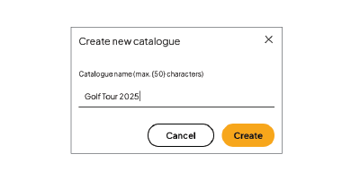 Image of a field for naming the catalogue