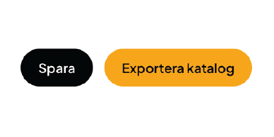 Bild på två knappar med texten "Spara" och "Exportera katalog"