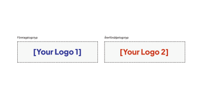 Bild på ett fönster med två logotyper "your logo 1" och "your logo2"