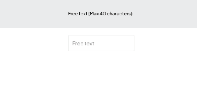 Kuva kentästä, johon voi syöttää vapaata tekstiä