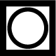 Fyrkantig symbol med cirkel i mitten – plagget kan torktumlas normalt.