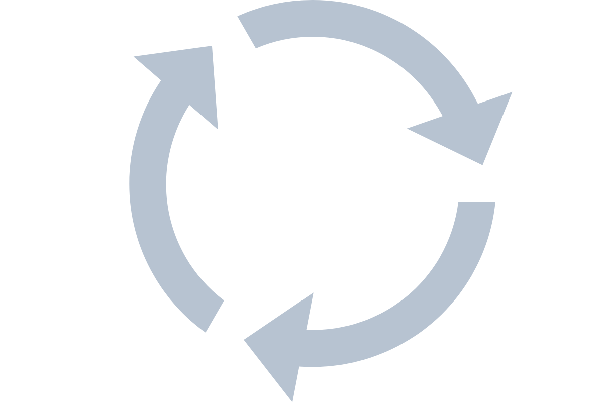 Icon with three circular arrows – symbol of circular economy and resource efficiency.