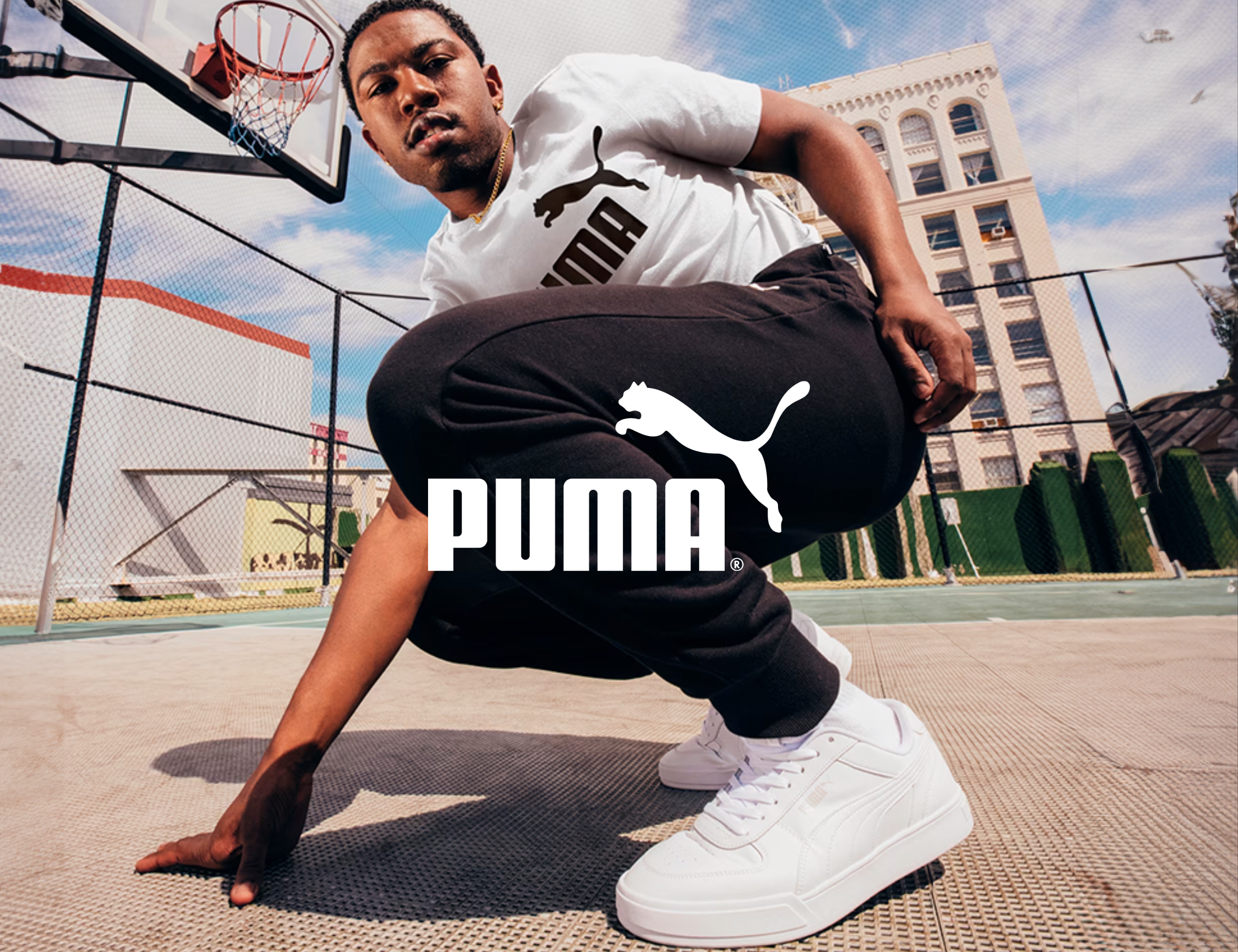 Sport- och livsstilsprodukter från Puma – klickbar bild med logotyp.