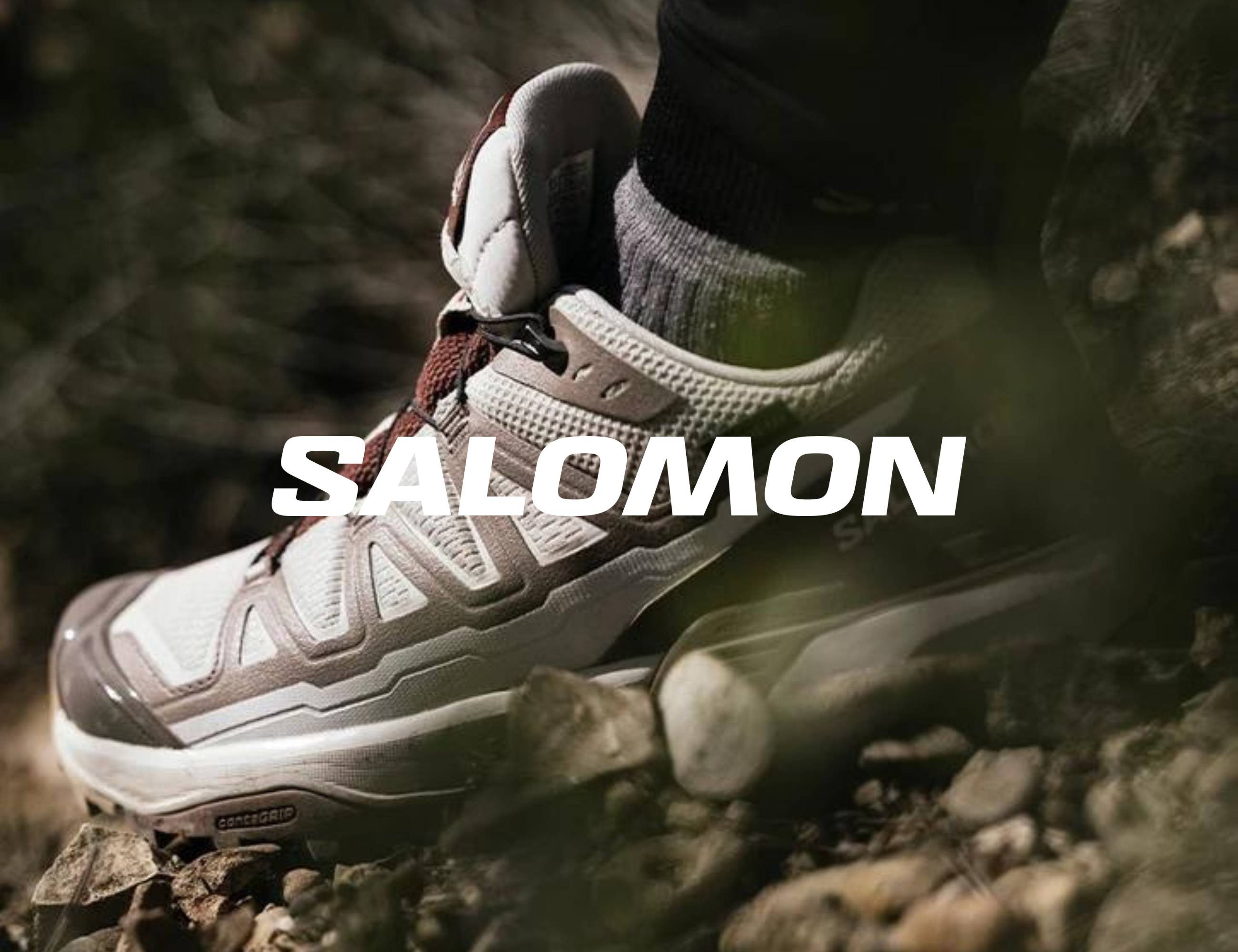 Outdoorskor från Salomon – klickbar bild med logotyp.