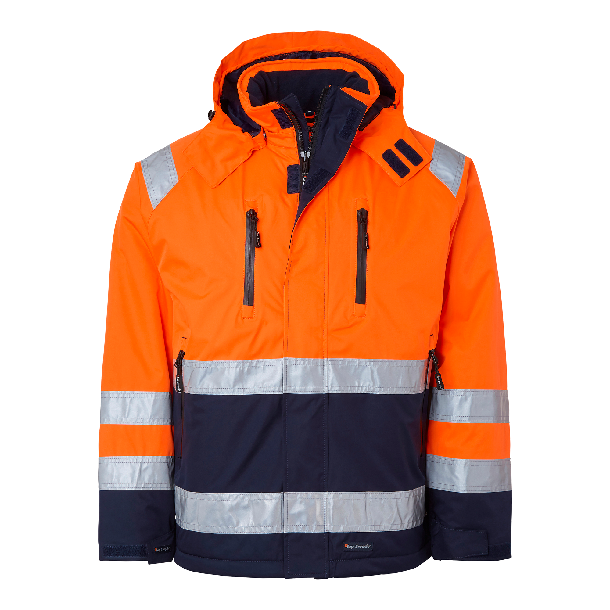 Fluorescent orange/navy