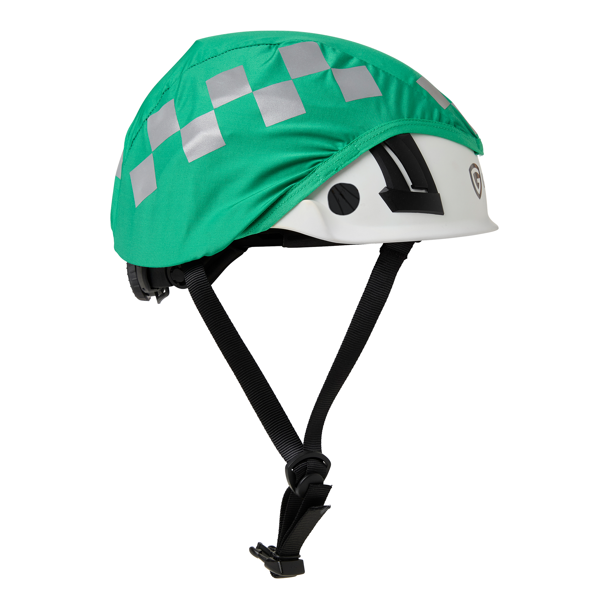 Showing image 2 of 4 product Ambulance Helmet Cover Green/reflective