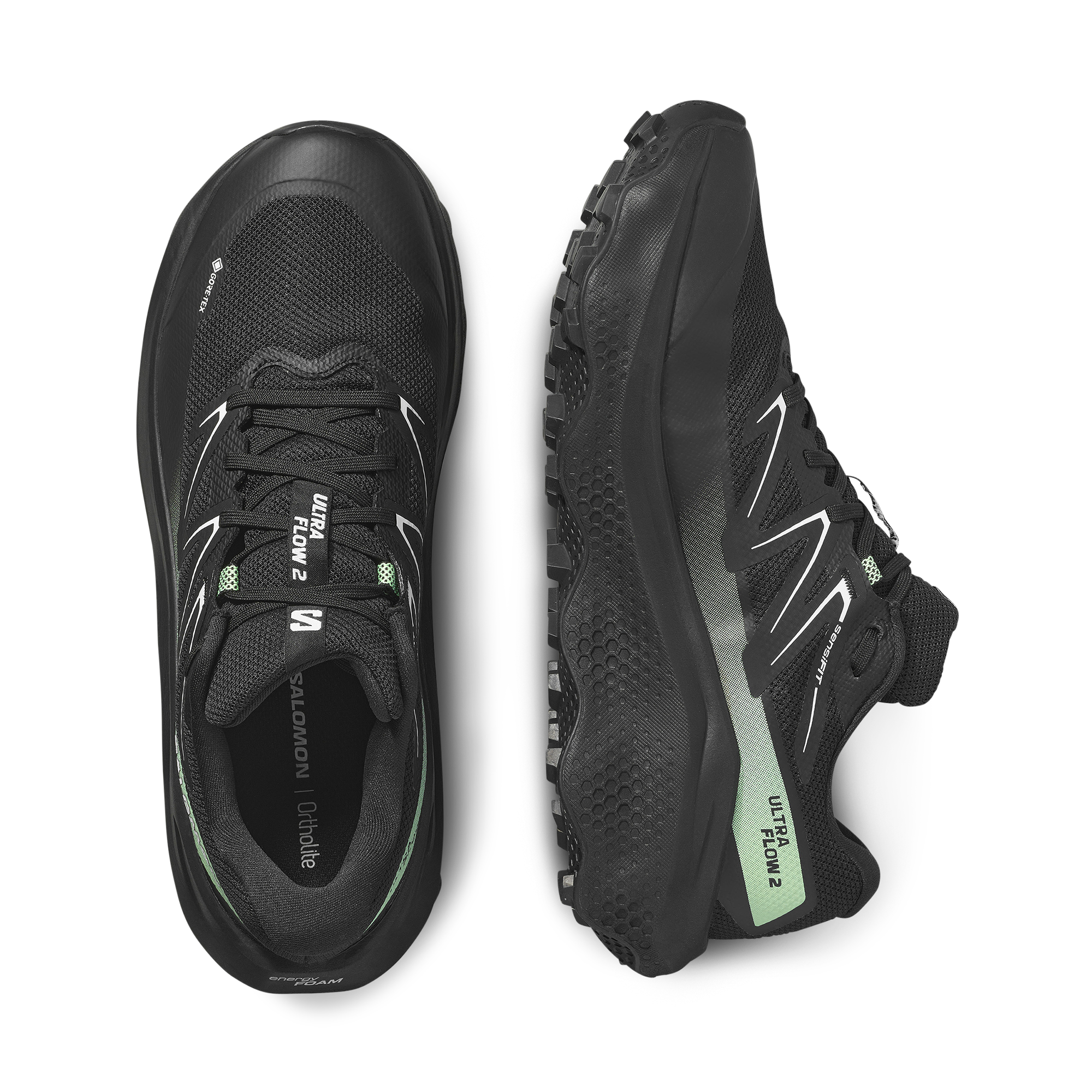 Visar bild 4 av 4 produkt Ultra Flow GTX 2 Shoe Black/green