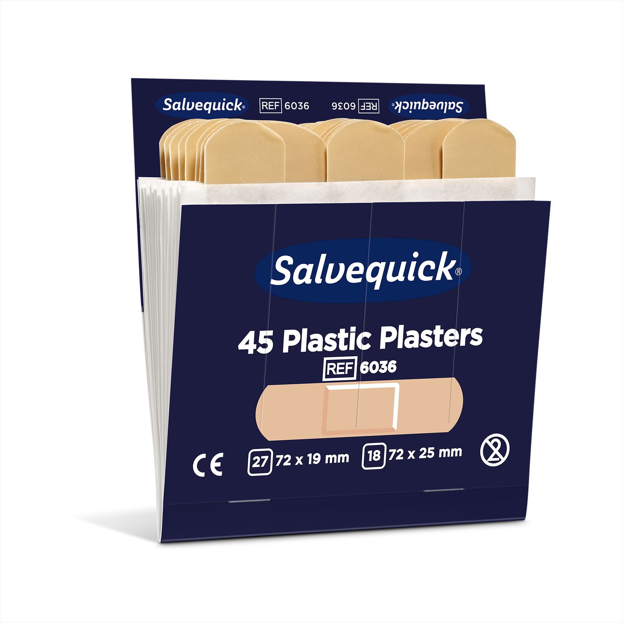 Showing image 2 of 3 product Plastic Plasters 45 pcs 6 Refill Beige