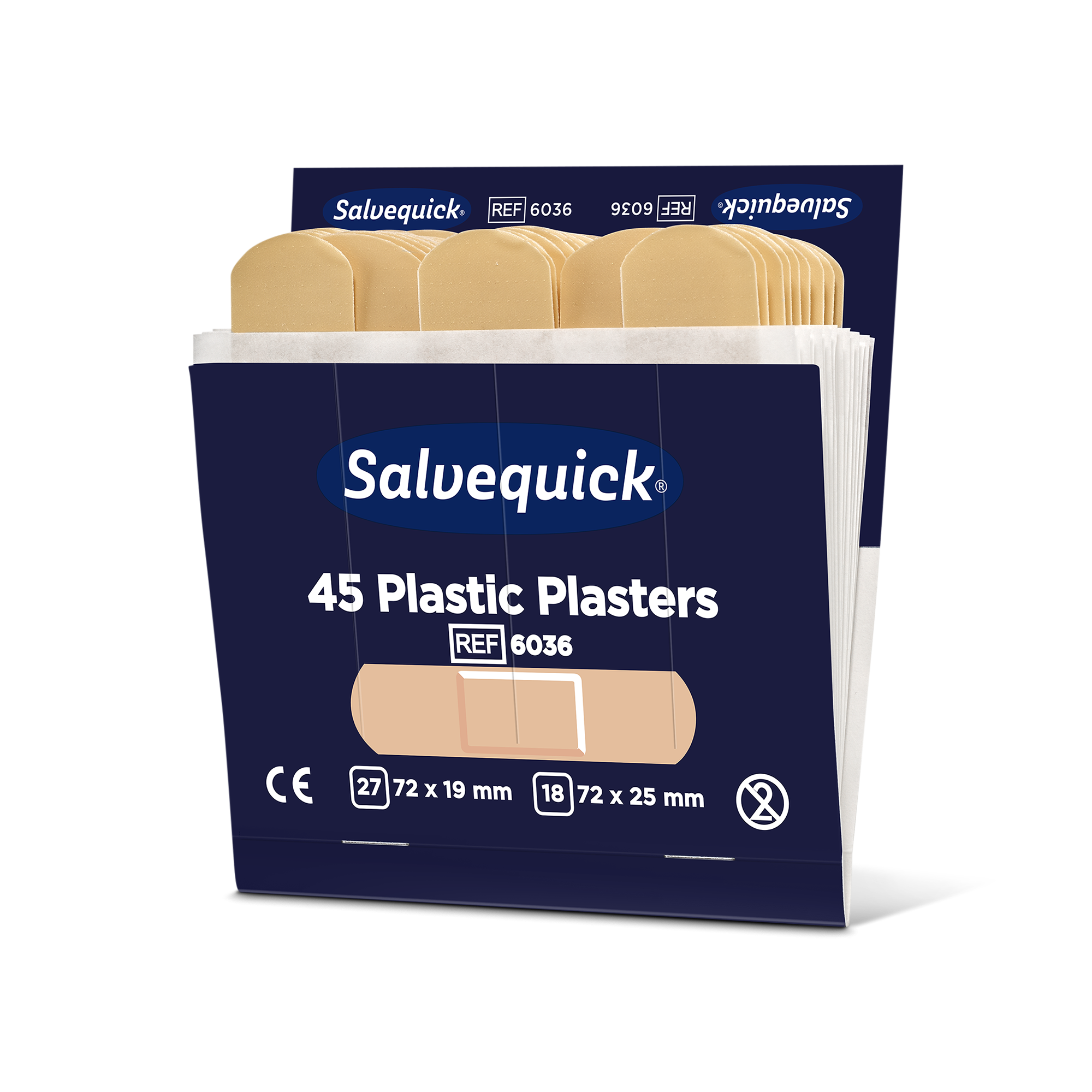 Showing image 3 of 3 product Plastic Plasters 45 pcs 6 Refill Beige