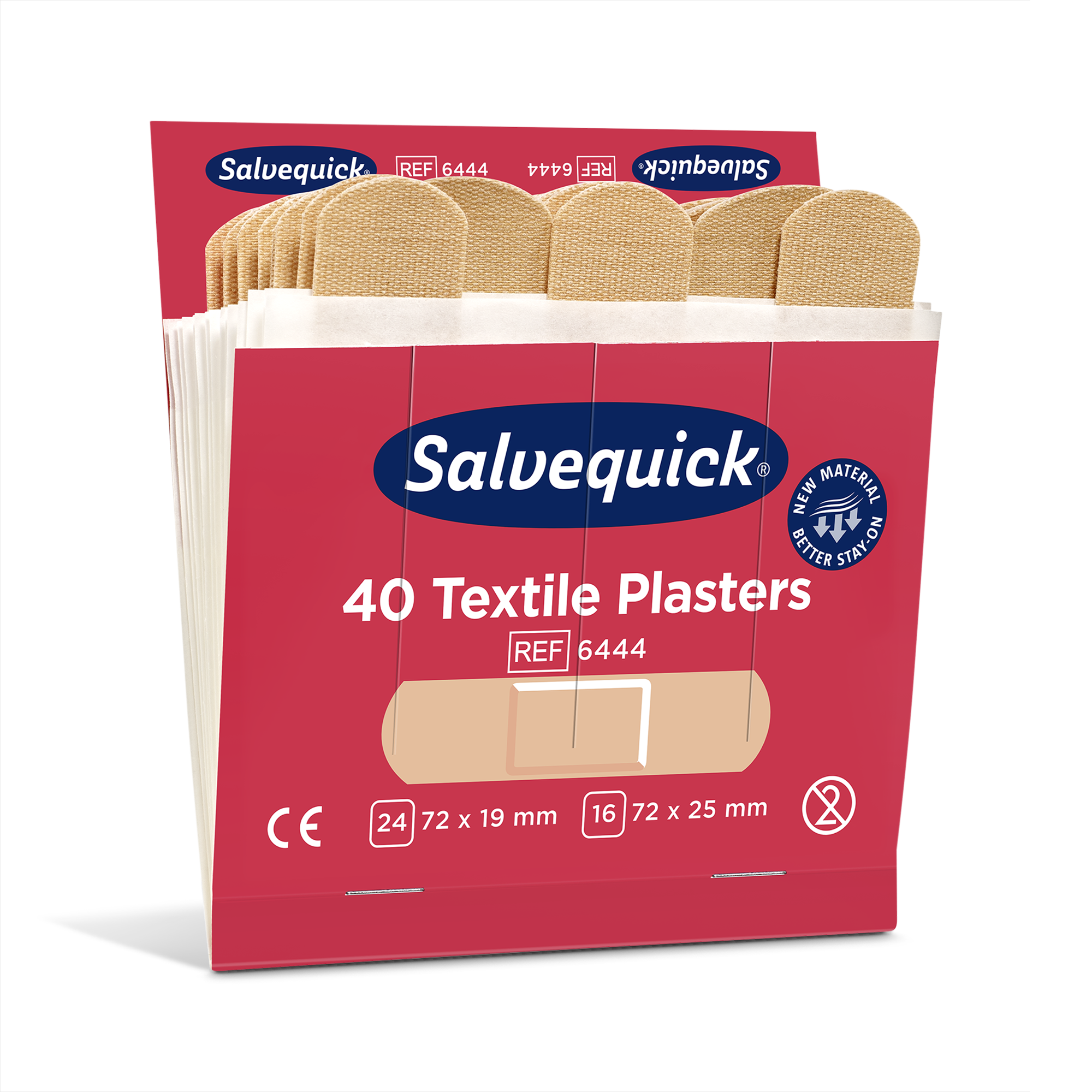Showing image 2 of 3 product Textile Plasters 40 pcs 6 Refill Beige
