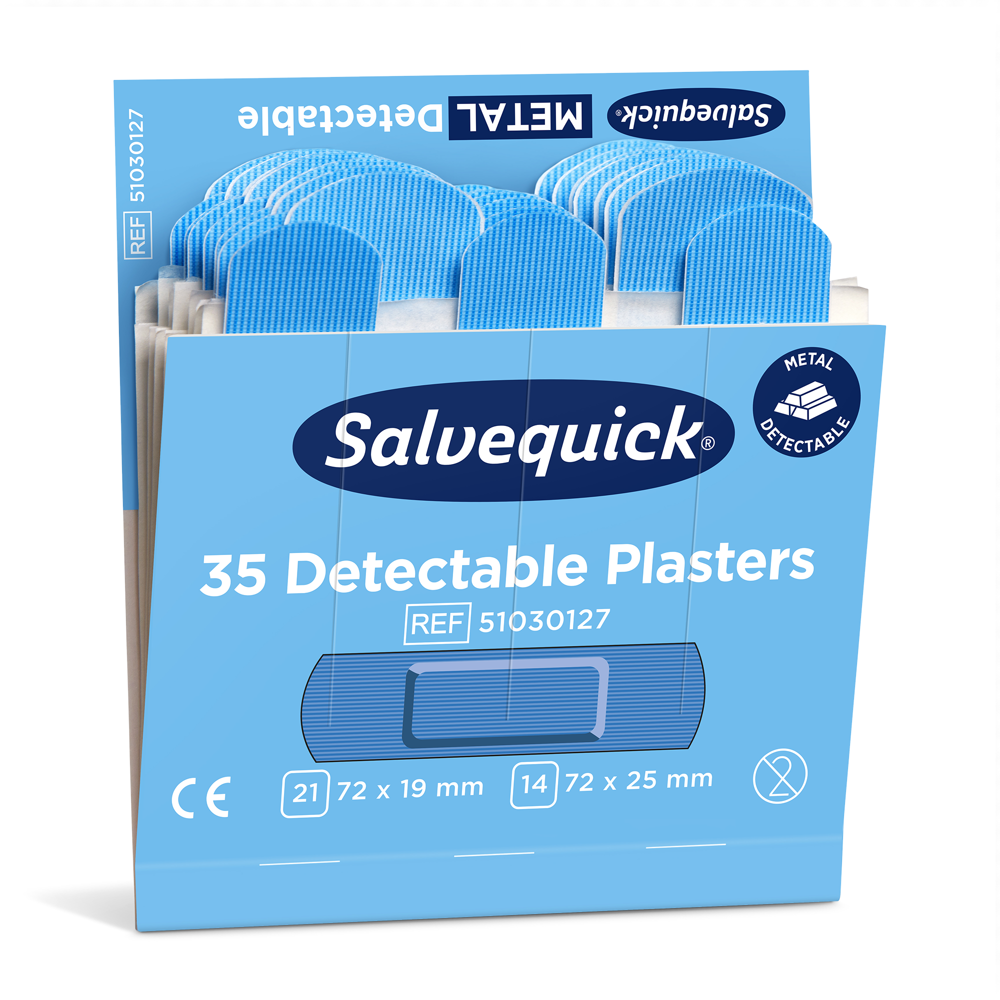 Viser bilde 2 av 3 produkt Detectable Plasters 35 pcs 6 Refill Blue