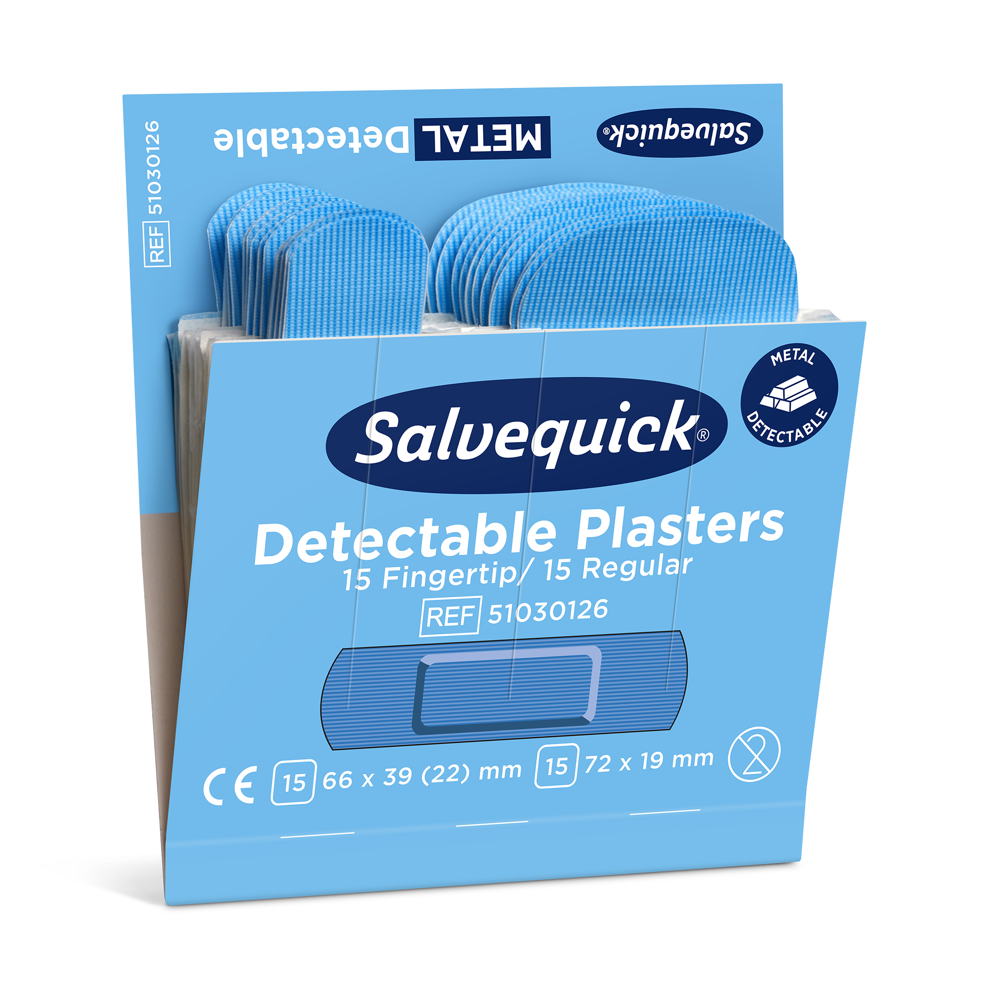 Showing image 2 of 3 product N Fingertip Detectable 30 pcs 6 Refill Blue
