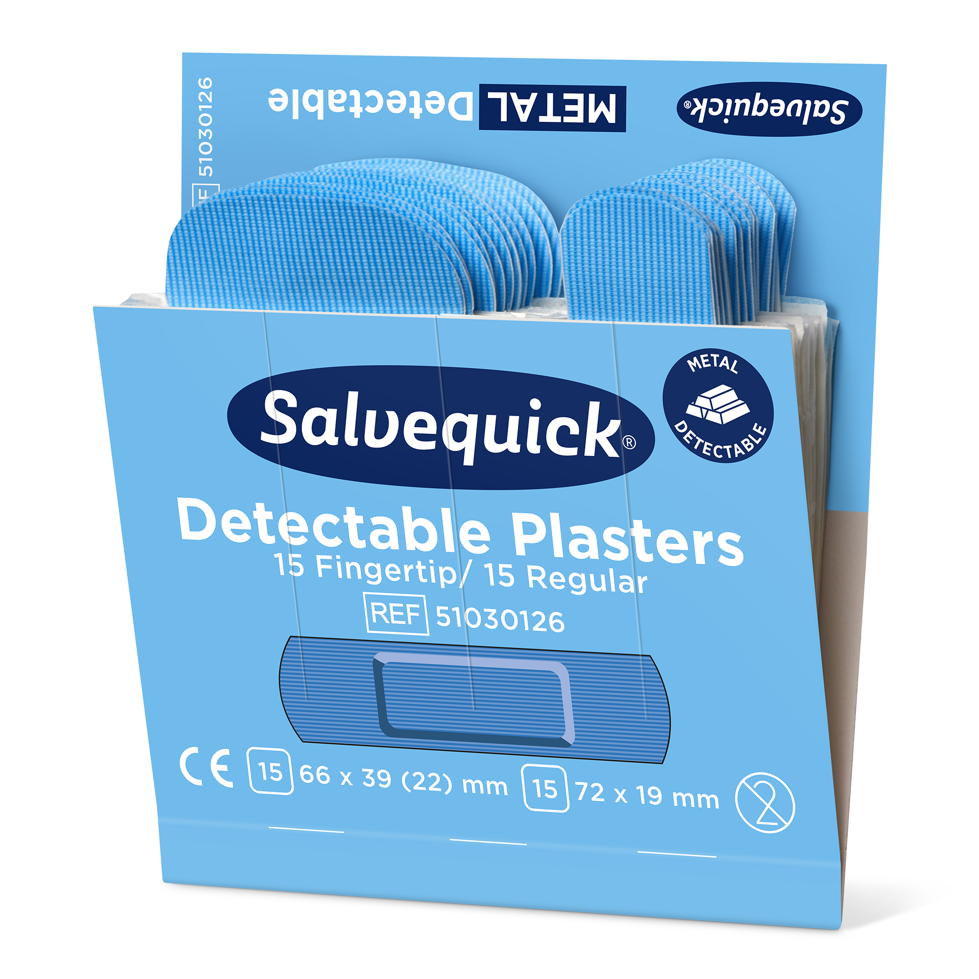 Showing image 3 of 3 product N Fingertip Detectable 30 pcs 6 Refill Blue