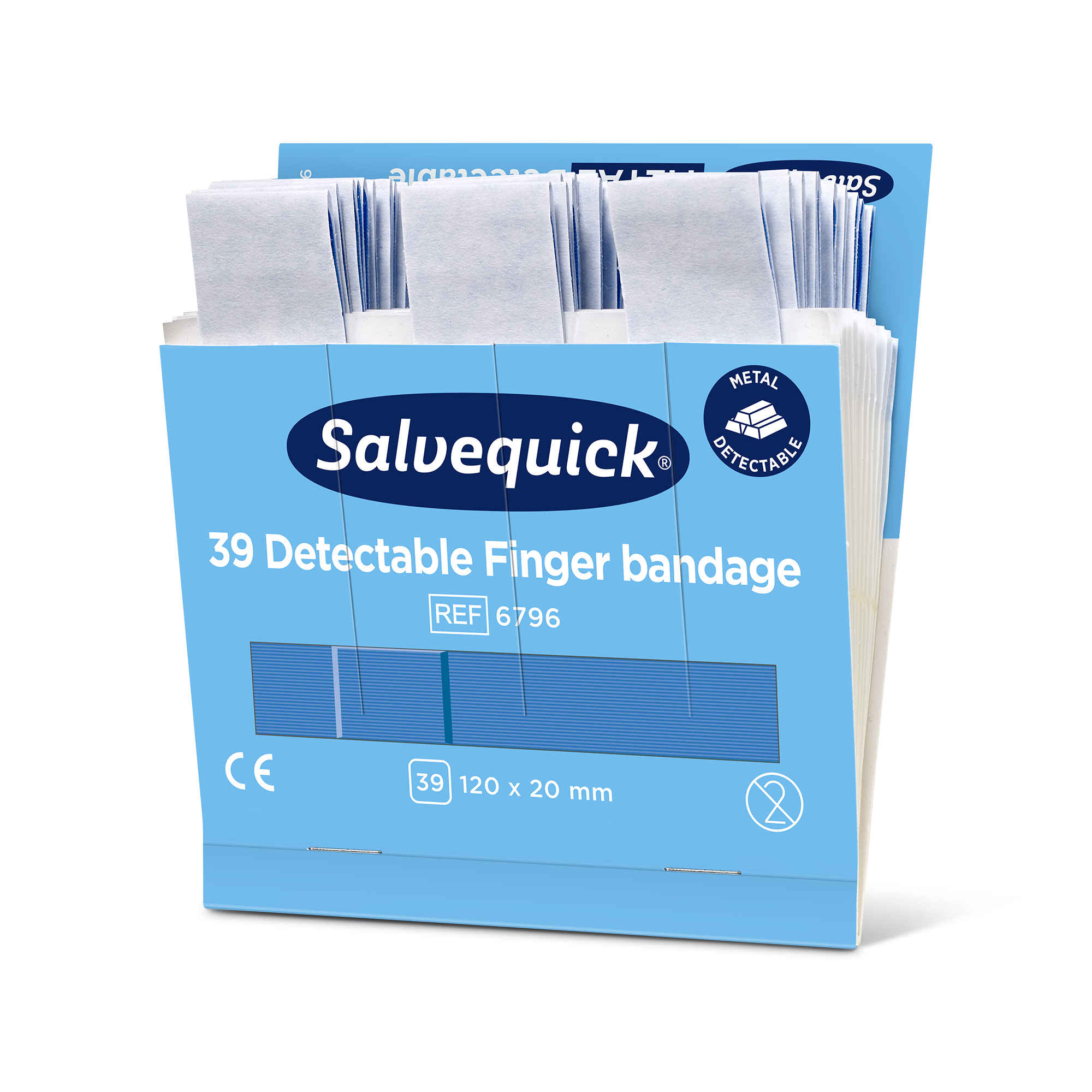 Showing image 2 of 3 product Detectable Finger Bandage 6 Refill Blue