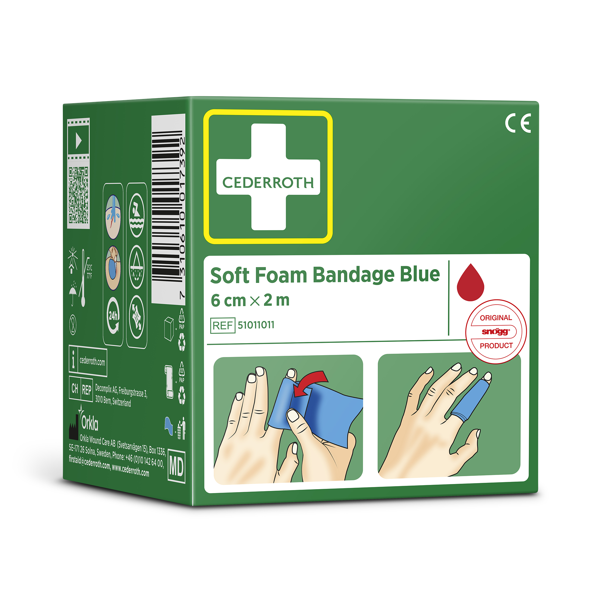 Showing image 2 of 4 product Food Handling Soft Foam Bandage Blue