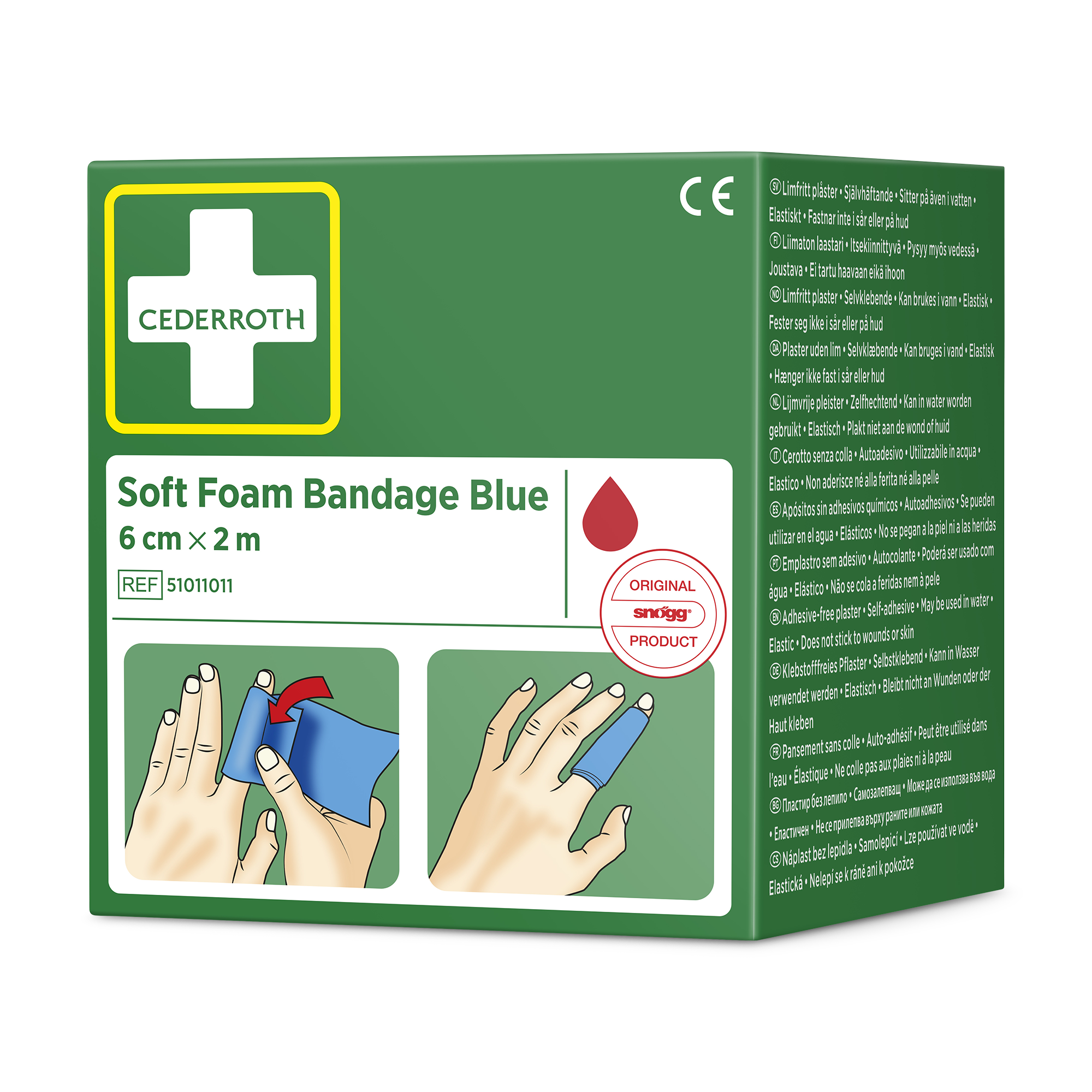 Showing image 3 of 4 product Food Handling Soft Foam Bandage Blue