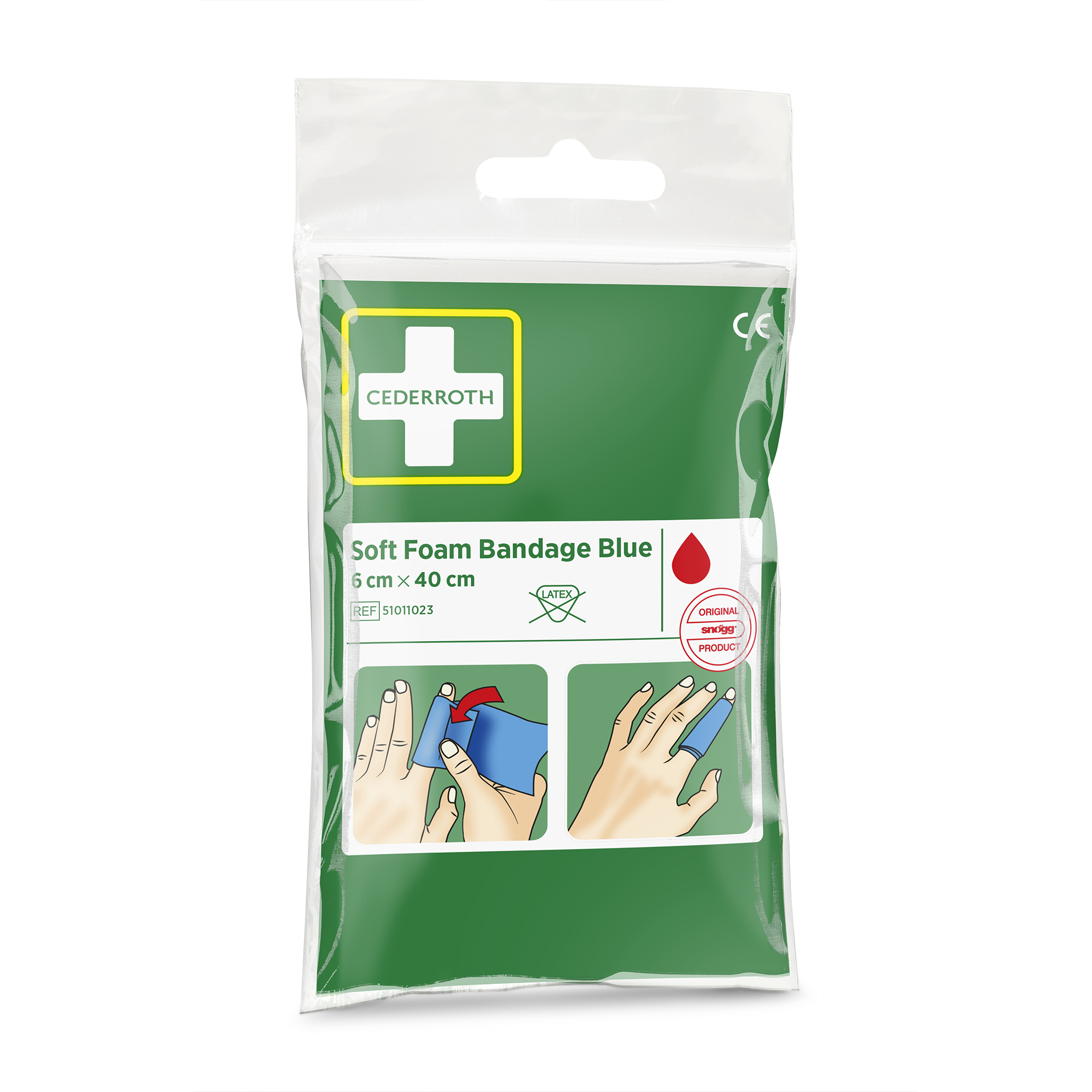 Showing image 2 of 3 product Food Handling Soft Foam Pocket Bandage Blue