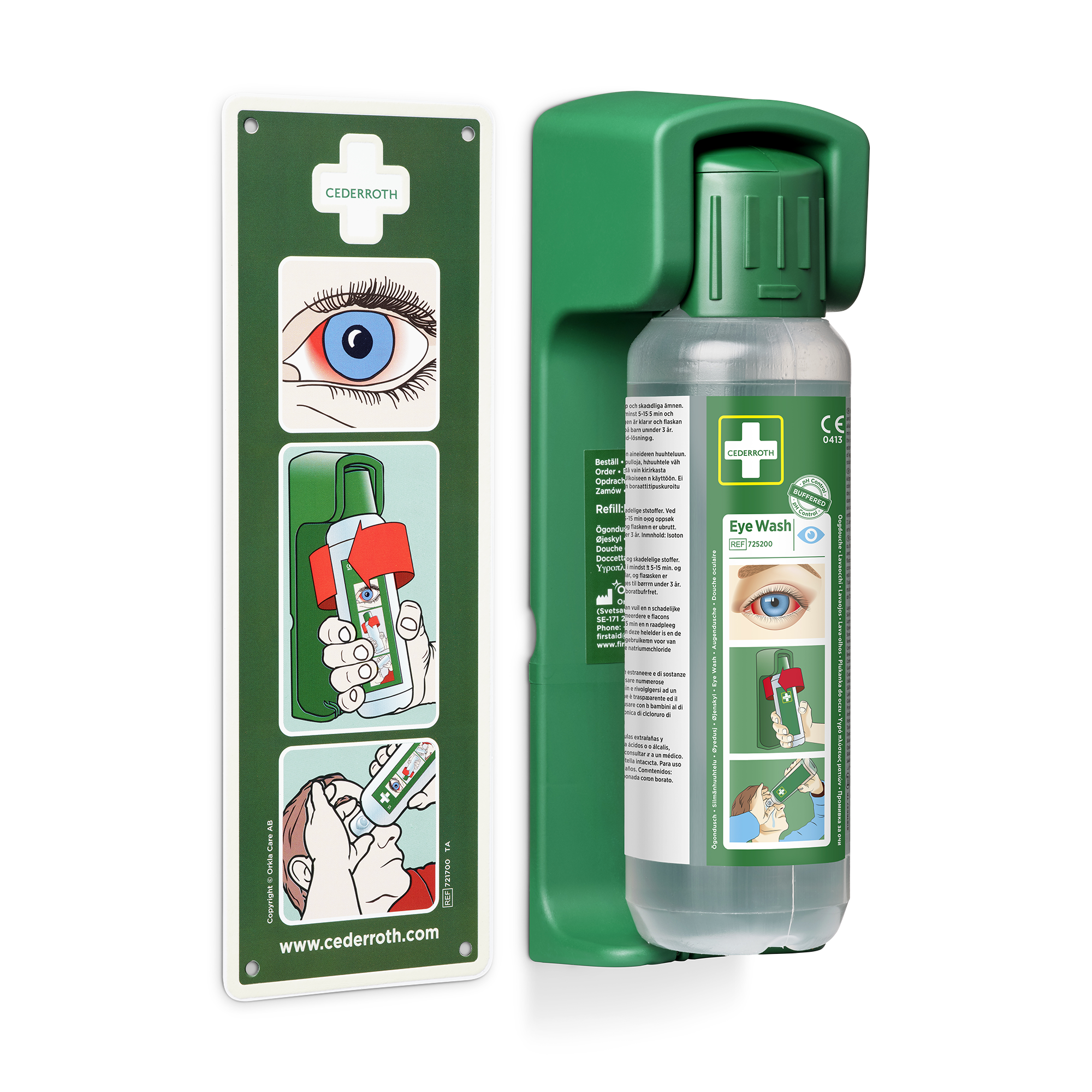 Showing image 2 of 7 product Wall Bracket for 1 Eye Wash Green