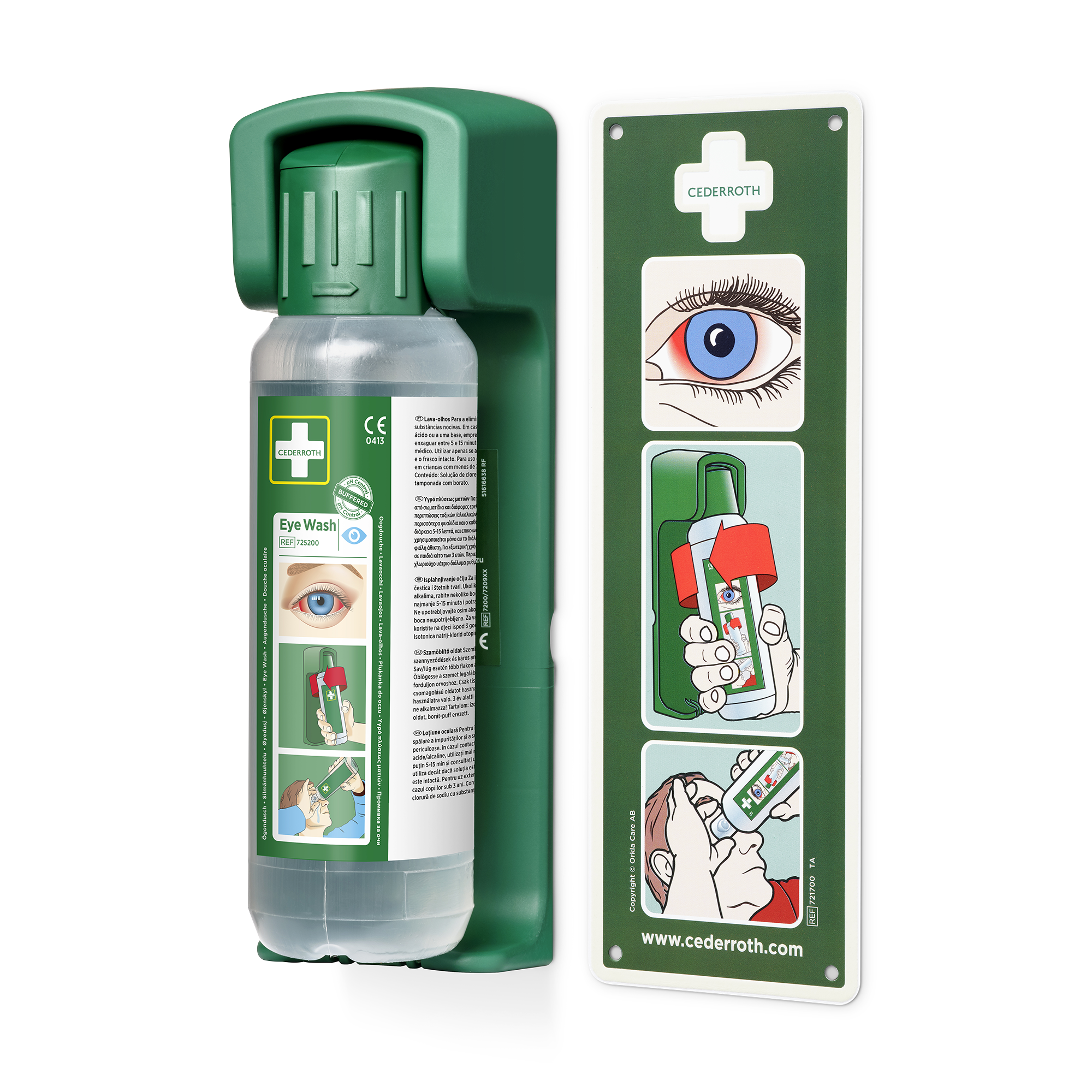 Showing image 3 of 7 product Wall Bracket for 1 Eye Wash Green