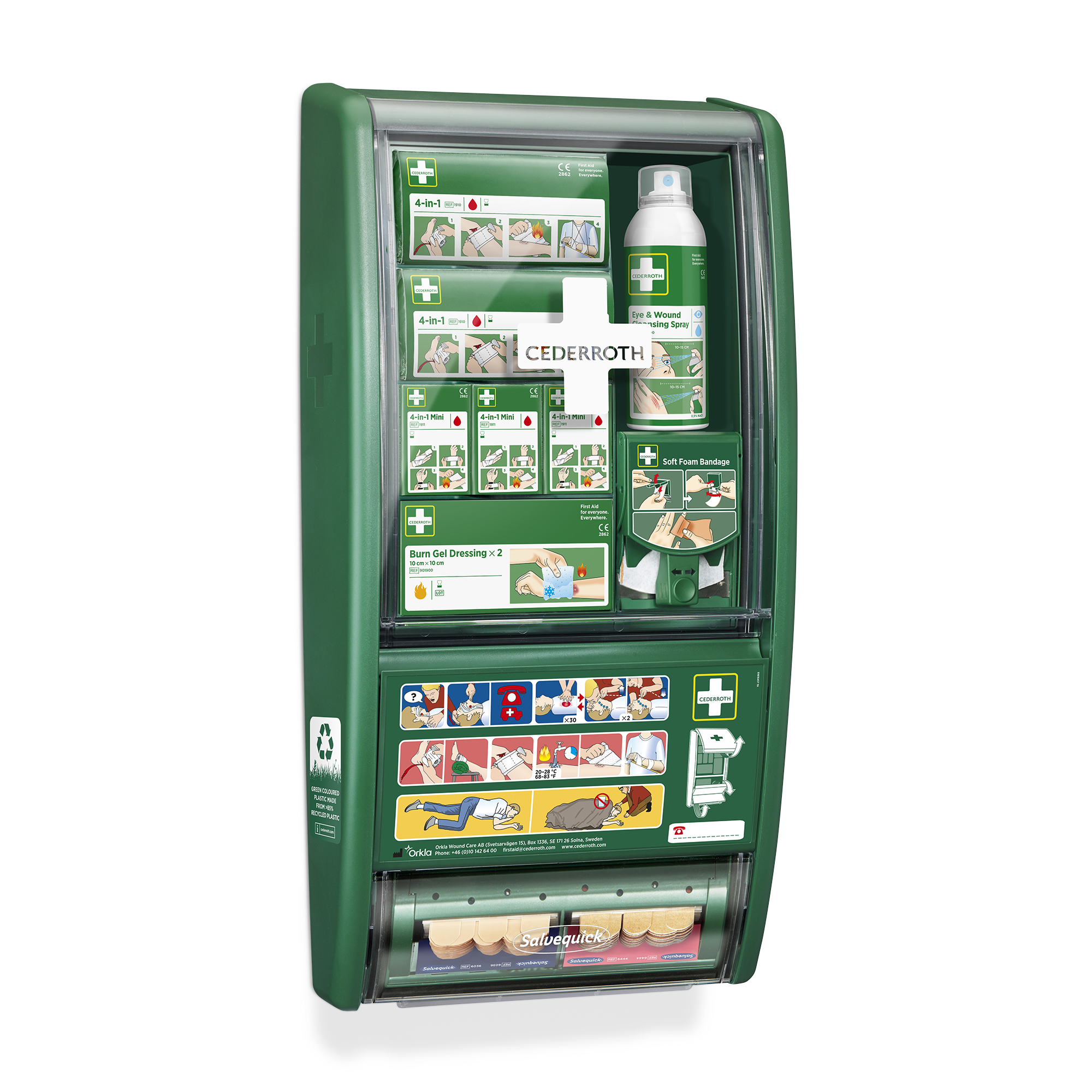 Showing image 3 of 7 product Soft Foam incl Dispenser First Aid Station Green