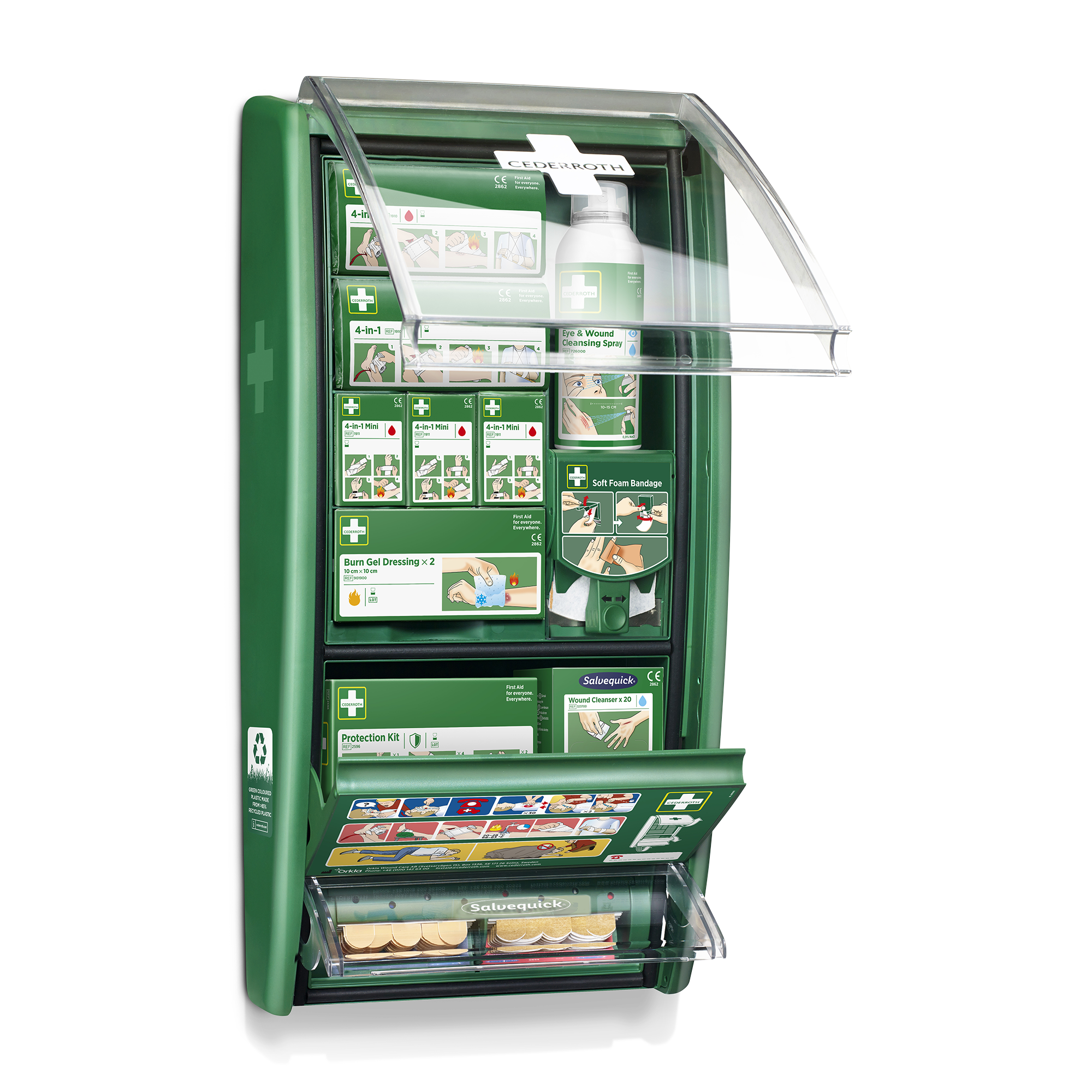 Showing image 4 of 7 product Soft Foam incl Dispenser First Aid Station Green