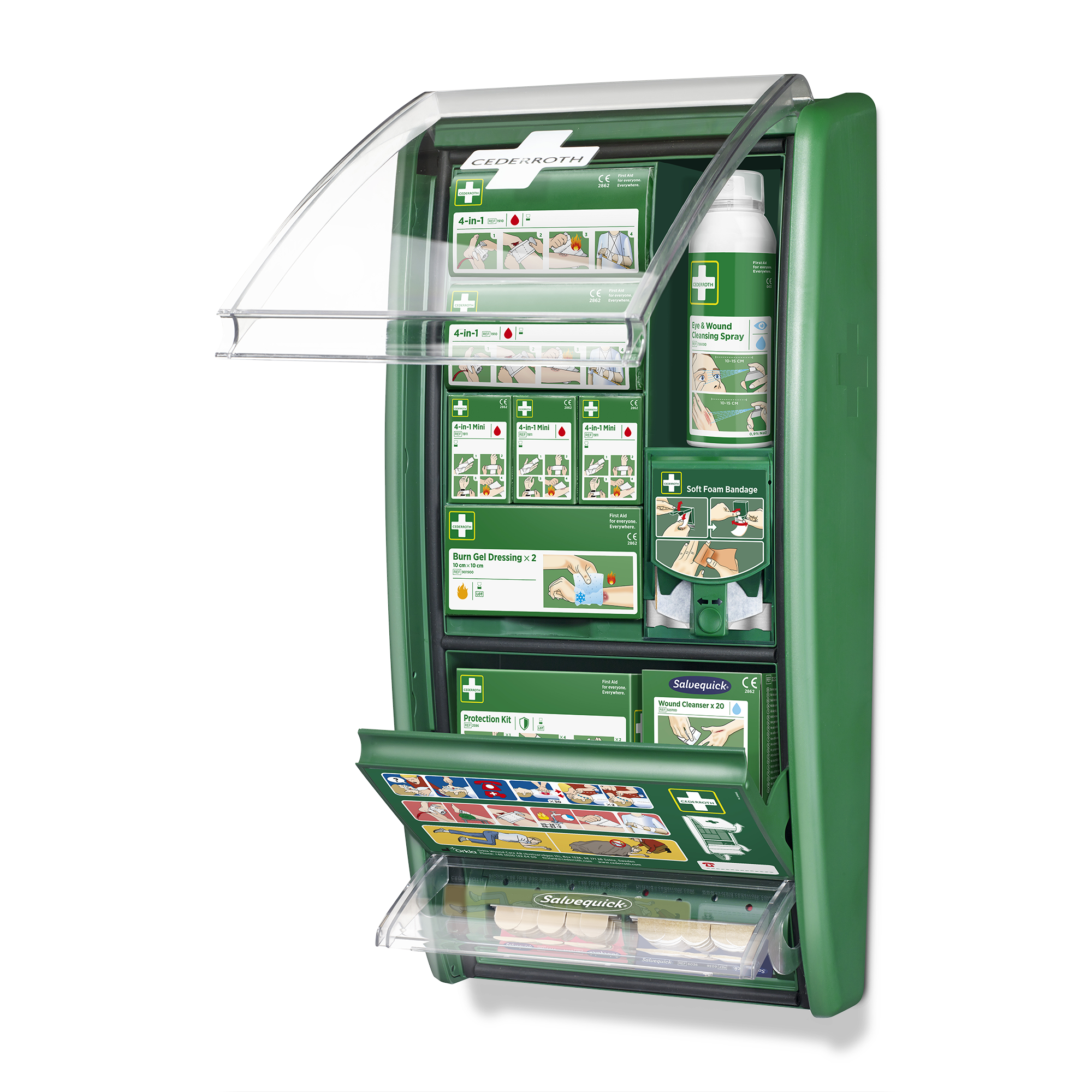 Showing image 5 of 7 product Soft Foam incl Dispenser First Aid Station Green