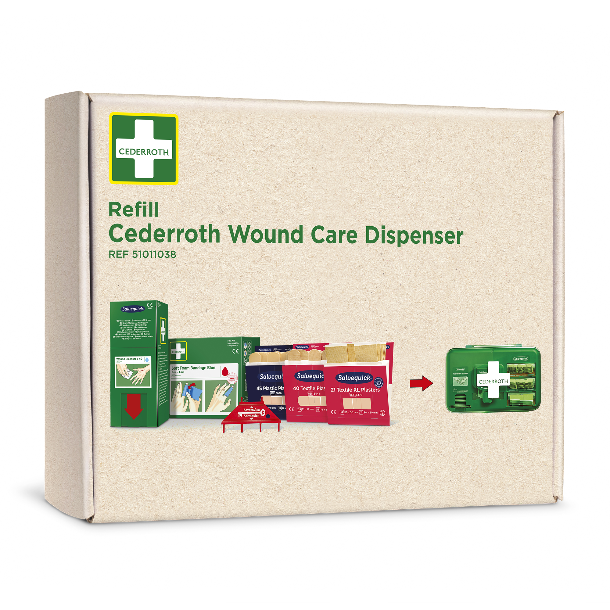 Showing image 2 of 4 product Complete Wound Care Dispenser Refill Green